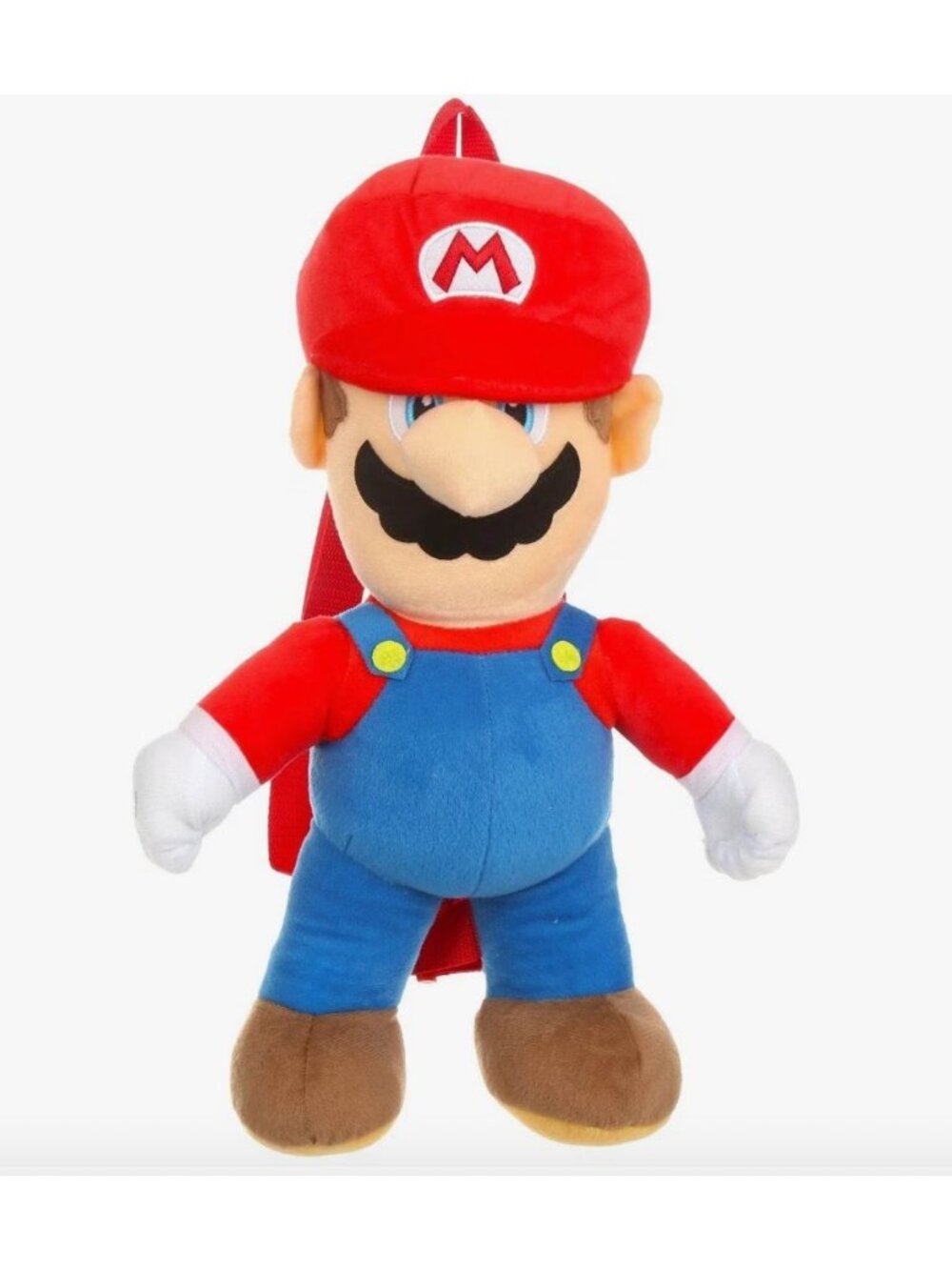 Super Mario Plush Backpack For Kids Adjustable Straps Red & Blue 17" Soft Materi